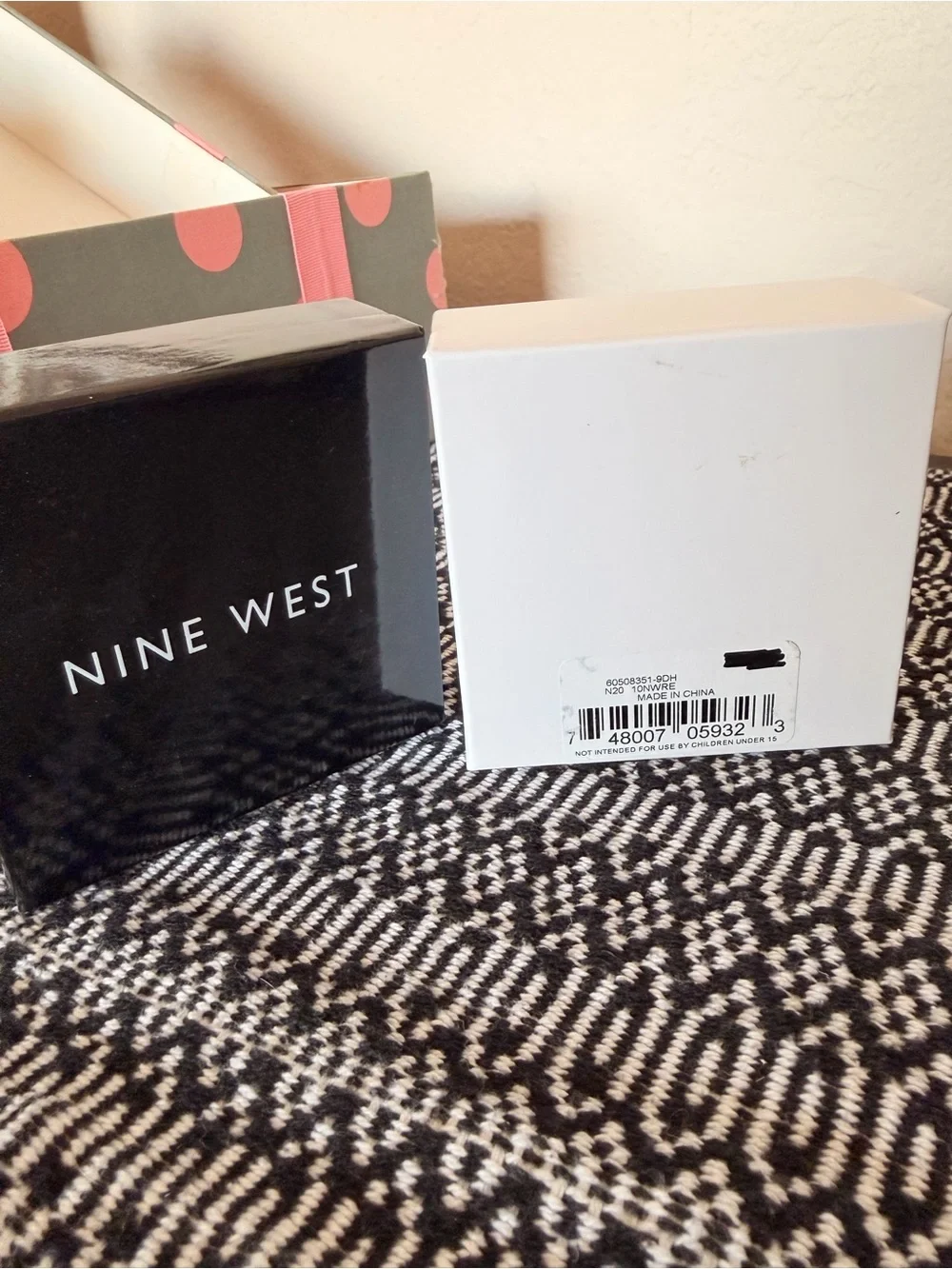 Nine West Rose Gold Necklace and Lavender Crystal Stud Earrings Set